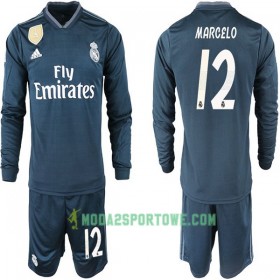 Koszulka Real Madryt MARCELO 12 Dziecięcy Wyjazdowe Stroje Piłkarskie 2018-2019 Długi Rękaw